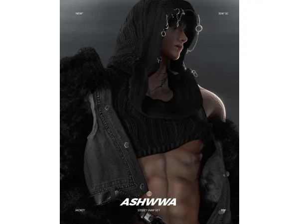 Alpha Streetwear Jacket crop top by ASHwwa - The Sims 4 Custom Content