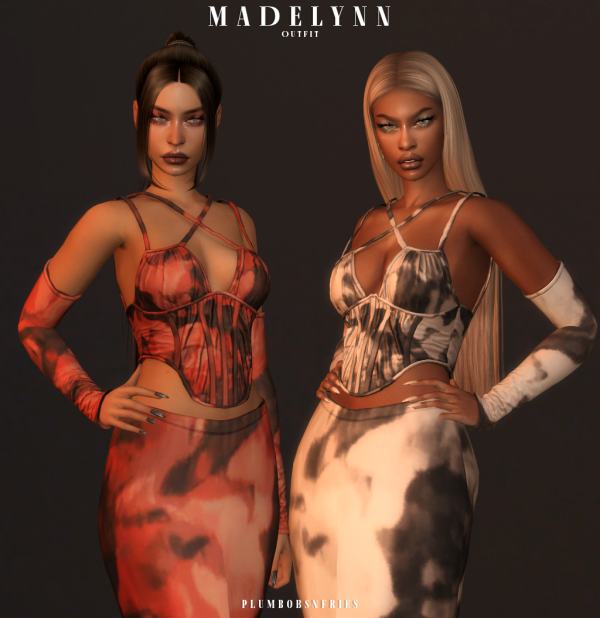 Alpha plumbobsnfries MADELYNN outfit by simsfinds - The Sims 4 Custom Content