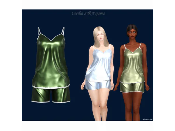Alpha Update Cecilia Silk Pajama - The Sims 4 Custom Content