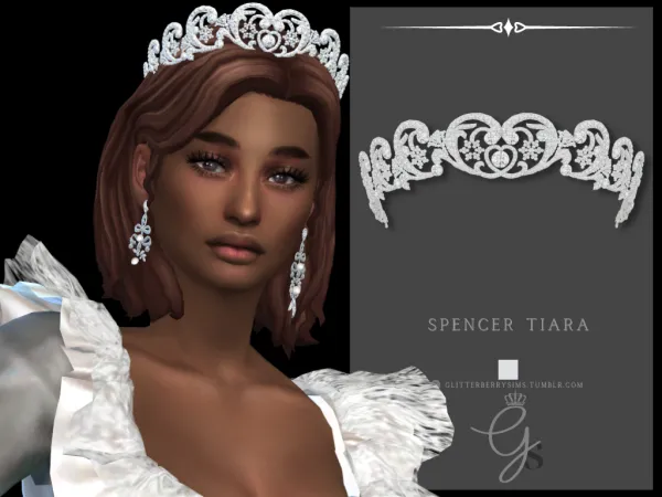Alpha Spencer Tiara by Glitterberry Sims - The Sims 4 Custom Content