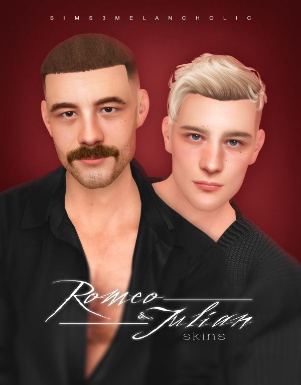 Alpha ROMEO JULIAN skins OVERLAYS by simsfinds - The Sims 4 Custom Content