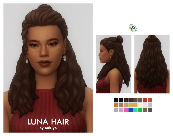 Maxis Match Luna Hair by simsfinds - The Sims 4 Custom Content