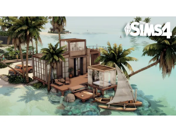 Maxis Match Tiny beach villa by Bojana Sims - The Sims 4 Custom Content