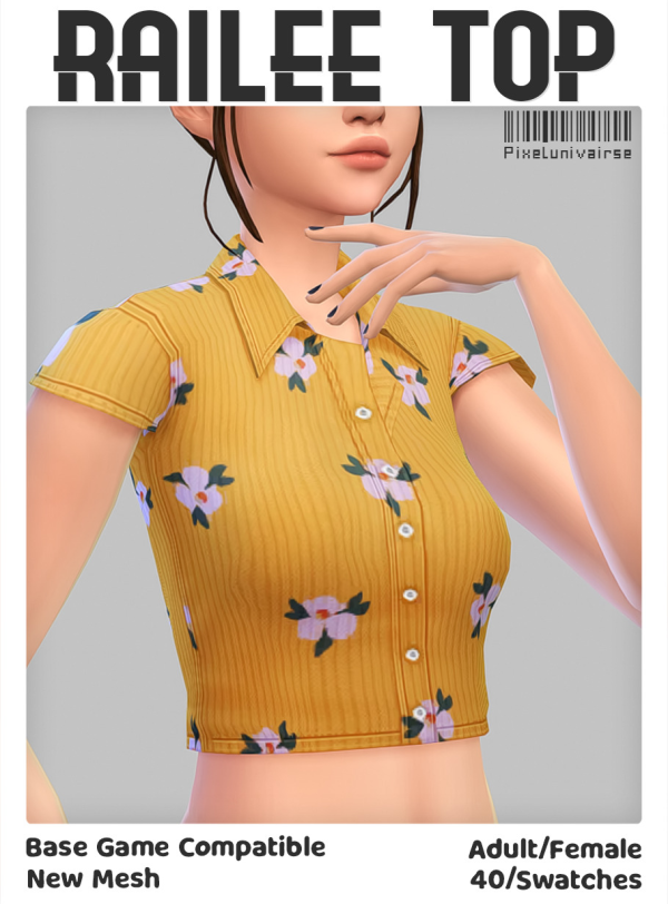Maxis Match Railee Top by simsfinds - The Sims 4 Custom Content
