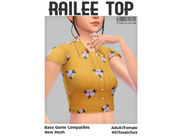 Maxis Match Railee Top - The Sims 4 Custom Content