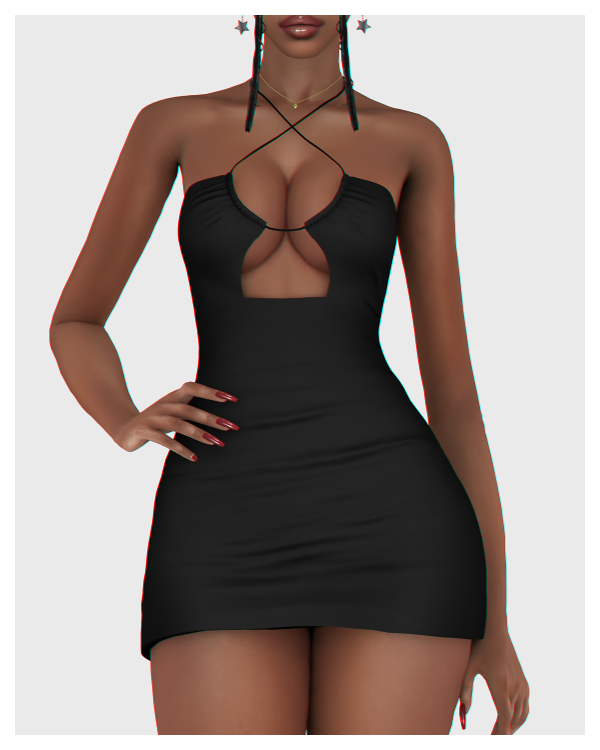 Alpha Brynn Short Dress by BackTrack - The Sims 4 Custom Content