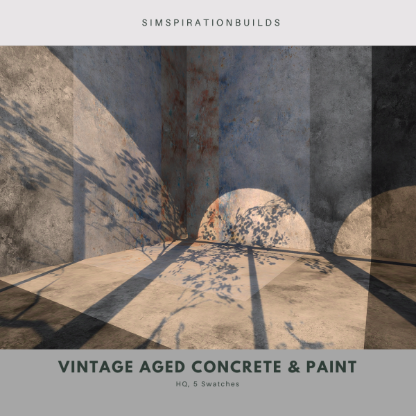 Alpha Vintage Aged Concrete Paint by simsfinds - The Sims 4 Custom Content