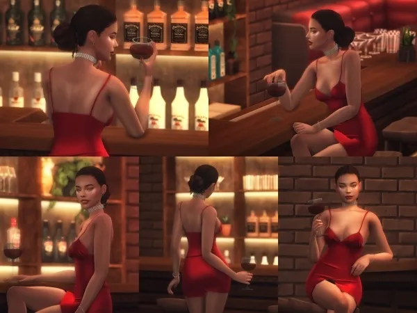 Maxis Match Wine Oclock at The Bar Pose Pack by katverse - The Sims 4 Custom Content