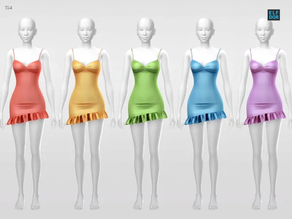 Mix Sifix Aidyn Dress RC by elfdor - The Sims 4 Custom Content