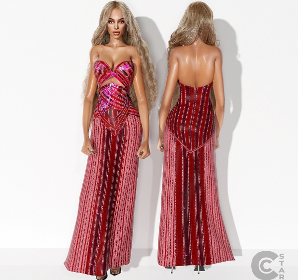 Alpha Metallic Long Dress cool_content_star by cool_content_star - The Sims 4 Custom Content