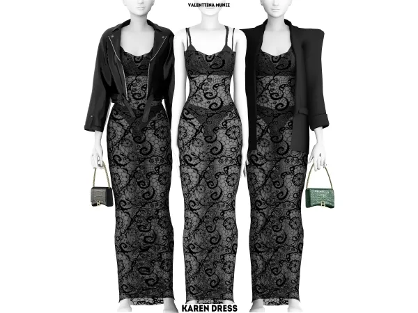Alpha Karen Dress Valenttina Muniz ts4cc - The Sims 4 Custom Content