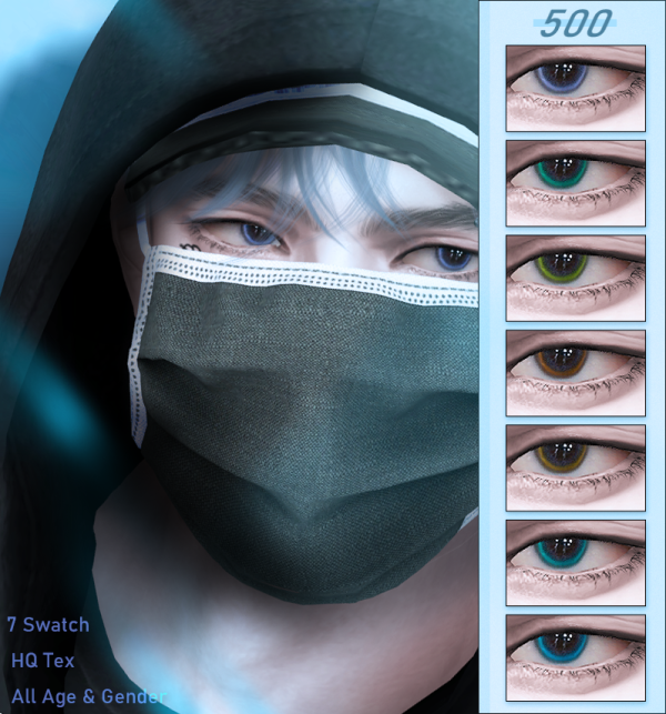 Alpha [500] Blue Bite Eyes by simsfinds - The Sims 4 Custom Content