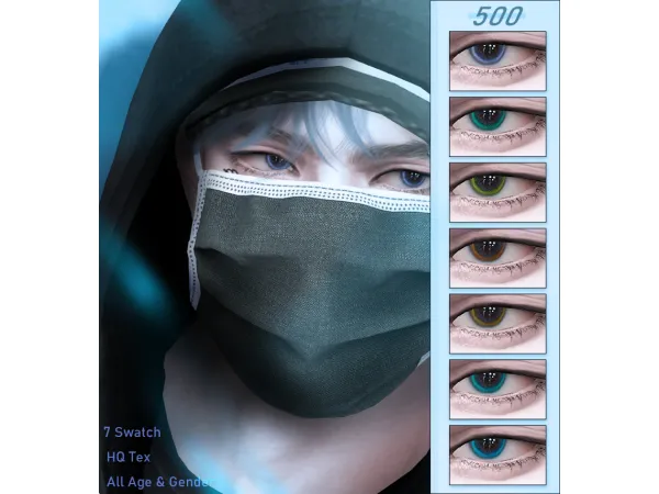 Alpha [500] Blue Bite Eyes - The Sims 4 Custom Content