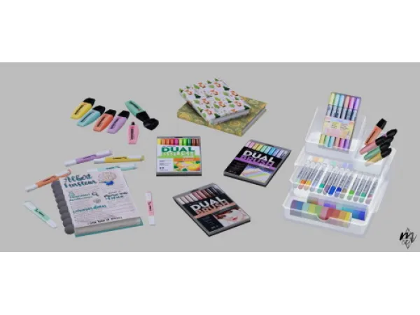 pqSim4 Stationery Haul Set - The Sims 3 Custom Content