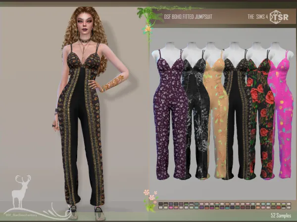 Alpha BOHO FITTED JUMPSUIT - The Sims 4 Custom Content