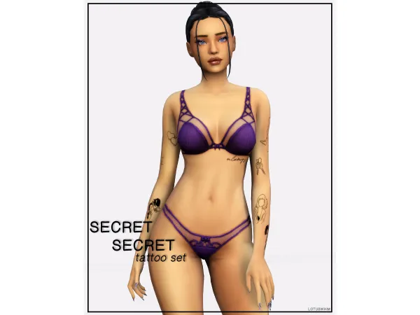 Mix secret secret tattoo set by lotuswhim - The Sims 4 Custom Content