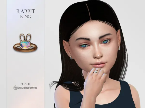 Alpha Rabbit Ring Child - The Sims 4 Custom Content