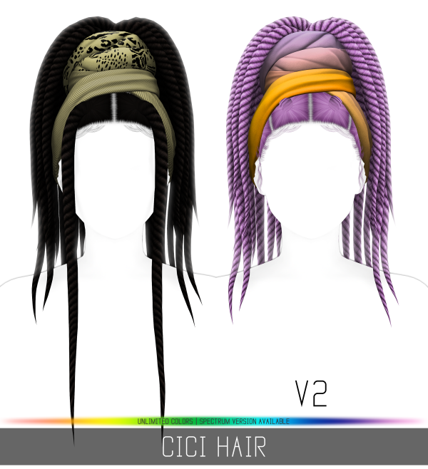 Alpha CICI HAIR by simsfinds - The Sims 4 Custom Content