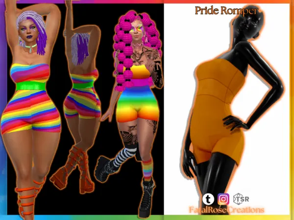 Maxis Match Pride 2023 Romper by Fatal Rose Creations - The Sims 4 Custom Content