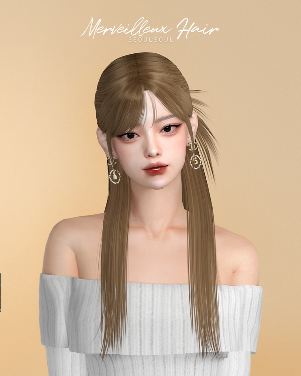 Alpha SIMS4 HAIR Merveilleux by simsfinds - The Sims 4 Custom Content