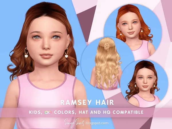 Alpha Ramsey Hair for kids by simsfinds - The Sims 4 Custom Content