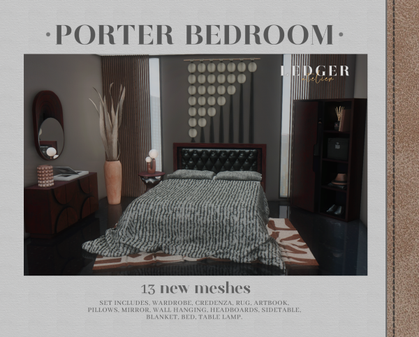Alpha Porter Bedroom (Atelier Tier) by simsfinds - The Sims 4 Custom Content