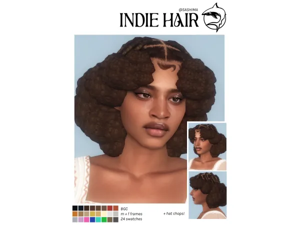 Maxis Match Indie Hair by Sashima by Sashima - The Sims 4 Custom Content