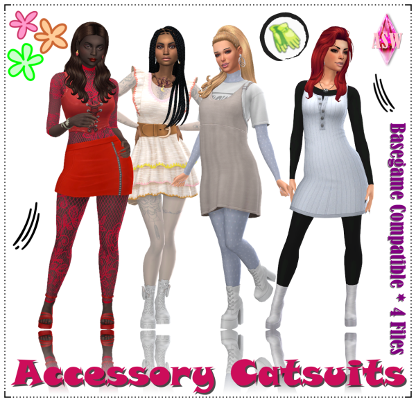 Maxis Match Accessory Catsuits 4 Files by simsfinds - The Sims 4 Custom Content