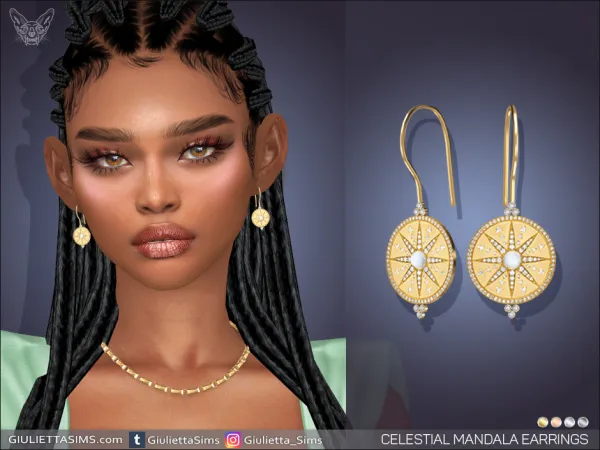 Alpha Celestial Mandala Earrings by giuliettasims - The Sims 4 Custom Content