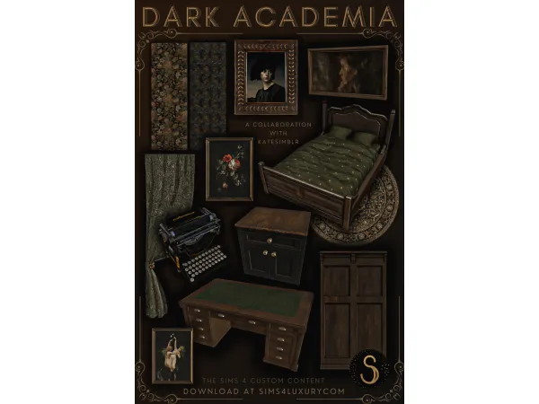 Alpha Dark Academia (2) Full Collection by Sims4Luxury - The Sims 4 Custom Content