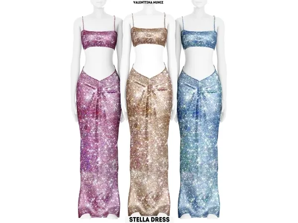 Alpha Stella Dress Valenttina Muniz Ts4cc - The Sims 4 Custom Content