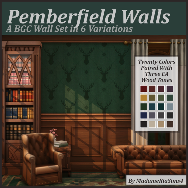 Maxis Match Pemberfield Walls by simsfinds - The Sims 4 Custom Content