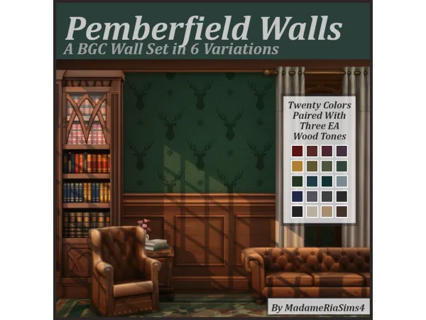 Maxis Match Pemberfield Walls by MadameRia - The Sims 4 Custom Content