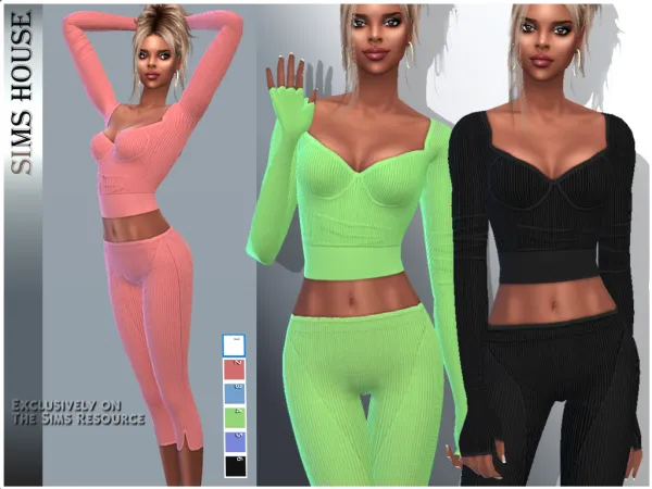 Alpha LONG SLEEVE FITNESS TOP - The Sims 4 Custom Content