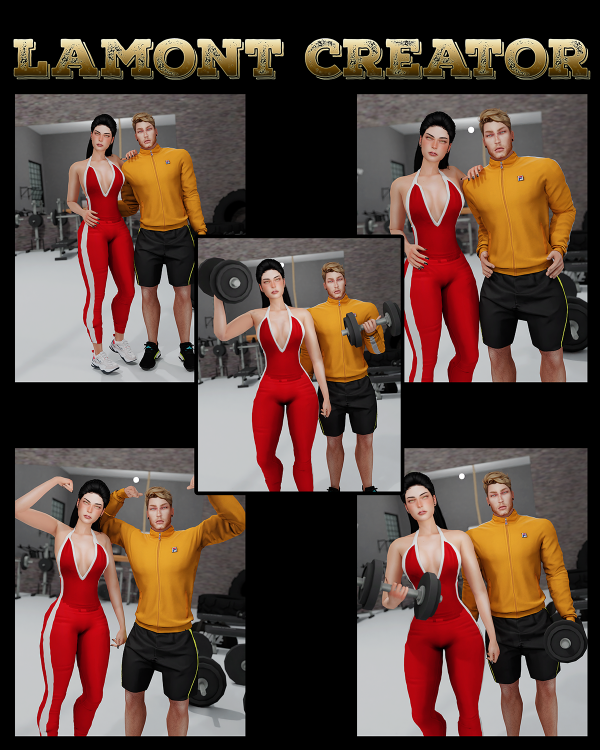Alpha Fitness Couple by lamontcreatorr - The Sims 4 Custom Content