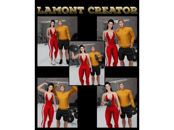 Alpha Fitness Couple - The Sims 4 Custom Content