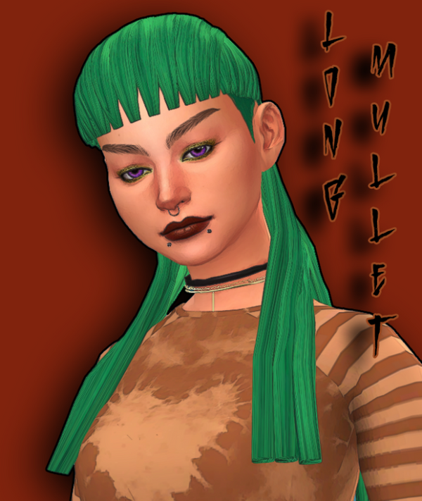 Maxis Match long mullet a hairstyle by simsfinds - The Sims 4 Custom Content