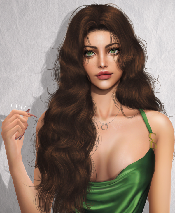Alpha Retro lazy curly hairstyle_001F by simsfinds - The Sims 4 Custom Content