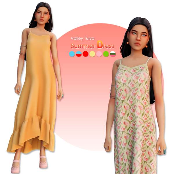 Maxis Match ( ) Summer Dress by simsfinds - The Sims 4 Custom Content