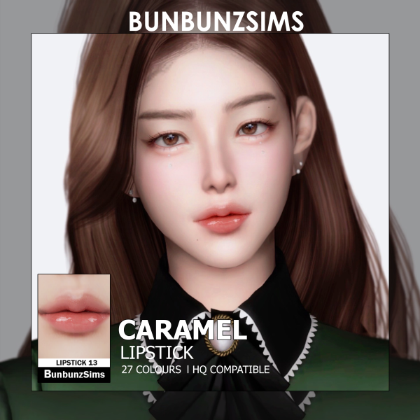 Alpha Caramel lipstick 27 swatches by simsfinds - The Sims 4 Custom Content