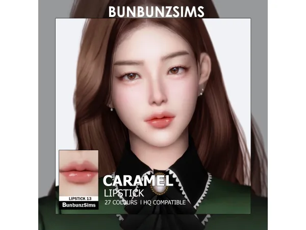 Alpha Caramel lipstick 27 swatches by BunbunzSims - The Sims 4 Custom Content