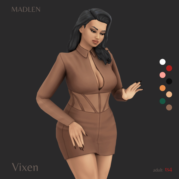 Maxis Match Vixen Dress by madlensims - The Sims 4 Custom Content