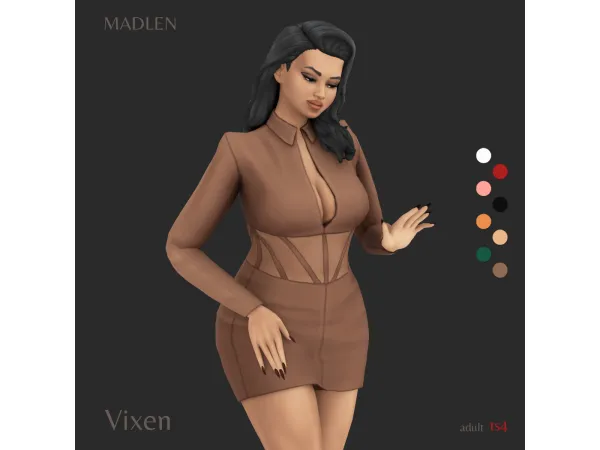 Maxis Match Vixen Dress by Madlen - The Sims 4 Custom Content