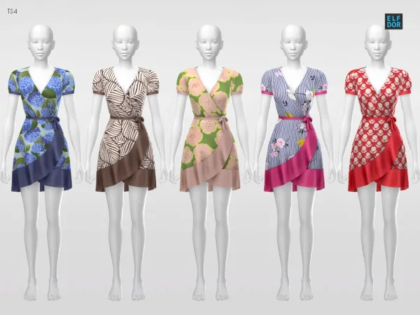 Mix Sifix Kailie Dress RC by elfdor - The Sims 4 Custom Content