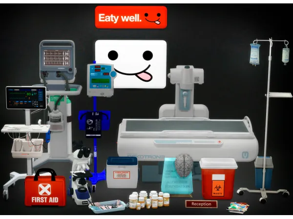 Alpha Hospital CLUTTER (15 ITEMS) by Jennifer Jennisims - The Sims 4 Custom Content
