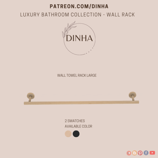 Mix Luxury Bathroom Collection Wall Rack by dinhagamer - The Sims 4 Custom Content