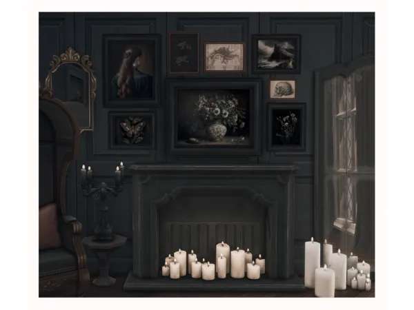 Alpha Dark Academia Wall Art Set by Sooky88 - The Sims 4 Custom Content