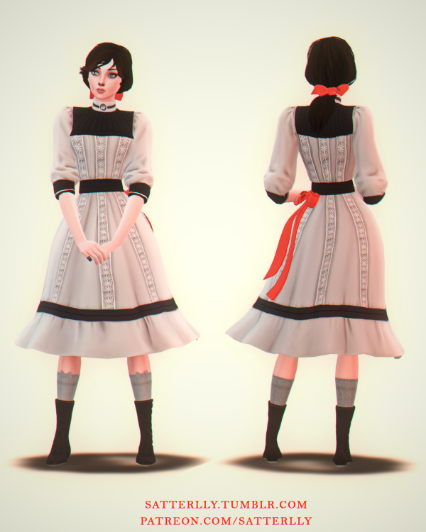 Maxis Match BioShock Infinite Elizabeth Outfit (Young) by simsfinds - The Sims 4 Custom Content