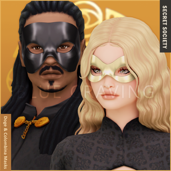 Maxis Match Blue Craving Doge Colombina Masks by bluecraving - The Sims 4 Custom Content