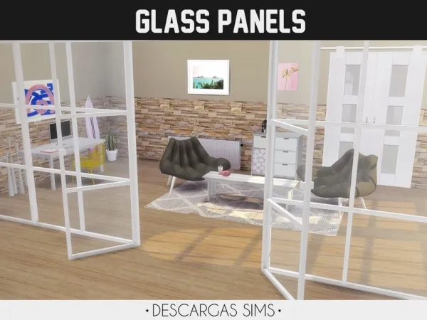 Alpha Glass Panels (Decor) by descargassims - The Sims 4 Custom Content